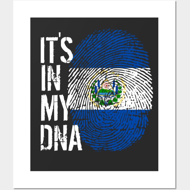 El Salvador Flag Fingerprint My Story DNA Salvadorian Wall Art by Your Culture & Merch